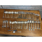 Vintage Rogers 1847 Flatware Service for (8) First Love Pattern Silverplate 56pc