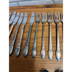 Vintage Rogers 1847 Flatware Service for (8) First Love Pattern Silverplate 56pc