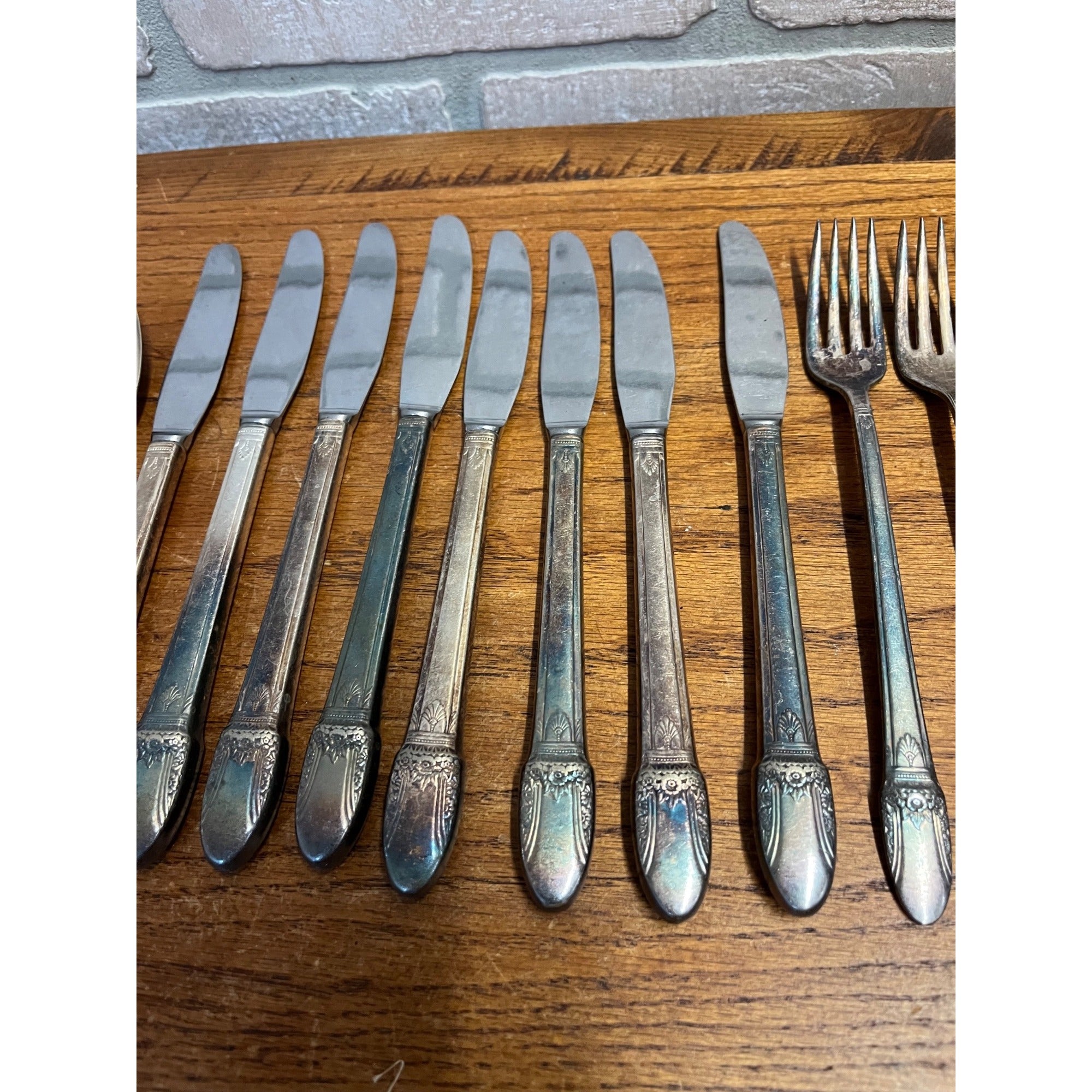 Vintage Rogers 1847 Flatware Service for (8) First Love Pattern Silverplate 56pc