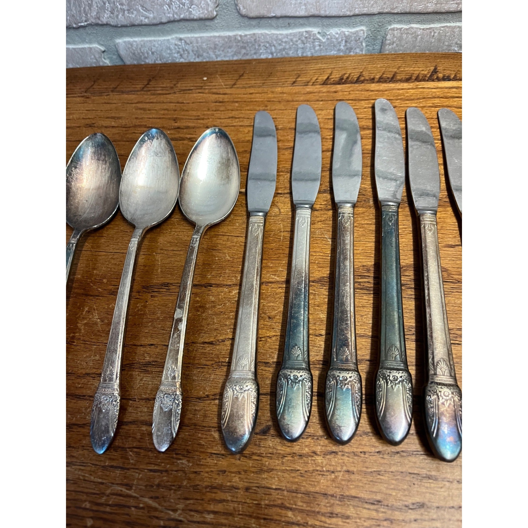 Vintage Rogers 1847 Flatware Service for (8) First Love Pattern Silverplate 56pc
