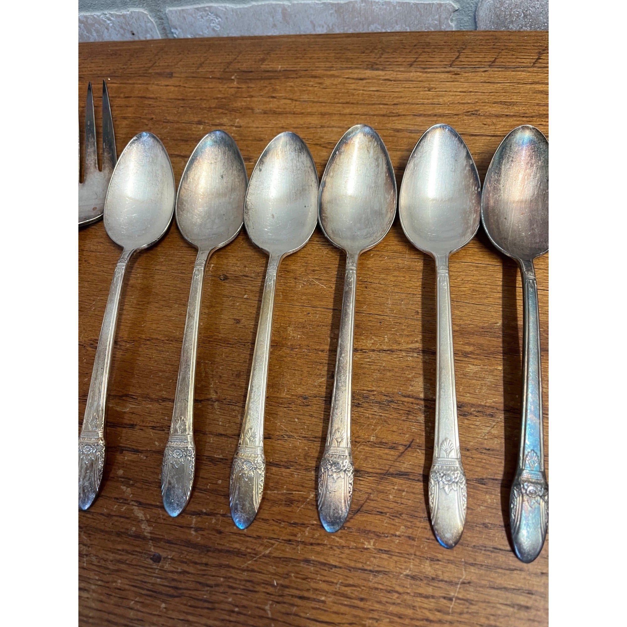 Vintage Rogers 1847 Flatware Service for (8) First Love Pattern Silverplate 56pc