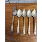 Vintage Rogers 1847 Flatware Service for (8) First Love Pattern Silverplate 56pc