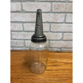 Vintage The Master Glass Oil Jar With Original Metal Pour Spout MFG Co. Litchfield, Illinois 1926