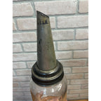 Vintage The Master Glass Oil Jar With Original Metal Pour Spout MFG Co. Litchfield, Illinois 1926