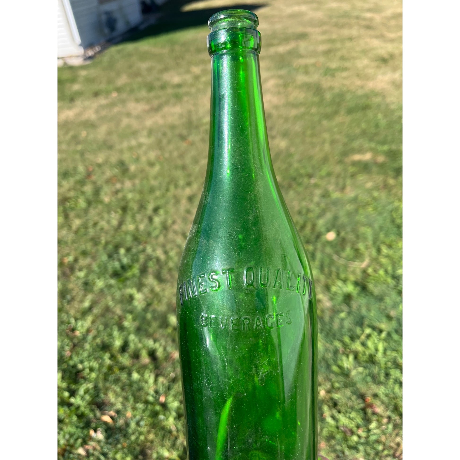 Vintage 1920s Geo. Rasmussen Co. Chicago, IL Quality Glass Soda Bottle Quart