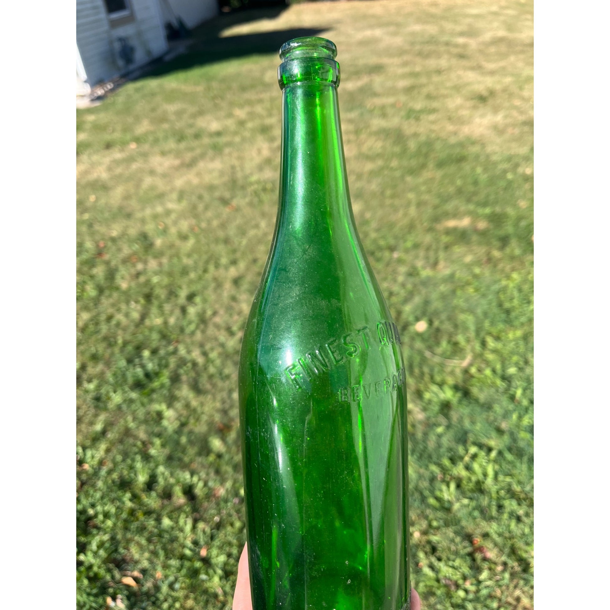 Vintage 1920s Geo. Rasmussen Co. Chicago, IL Quality Glass Soda Bottle Quart