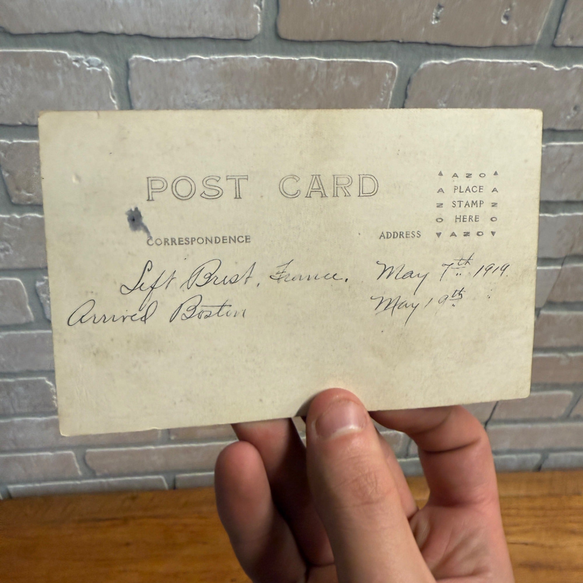 Vintage WWI World War 1 USS Rhode Island Battleship RPPC Postcard