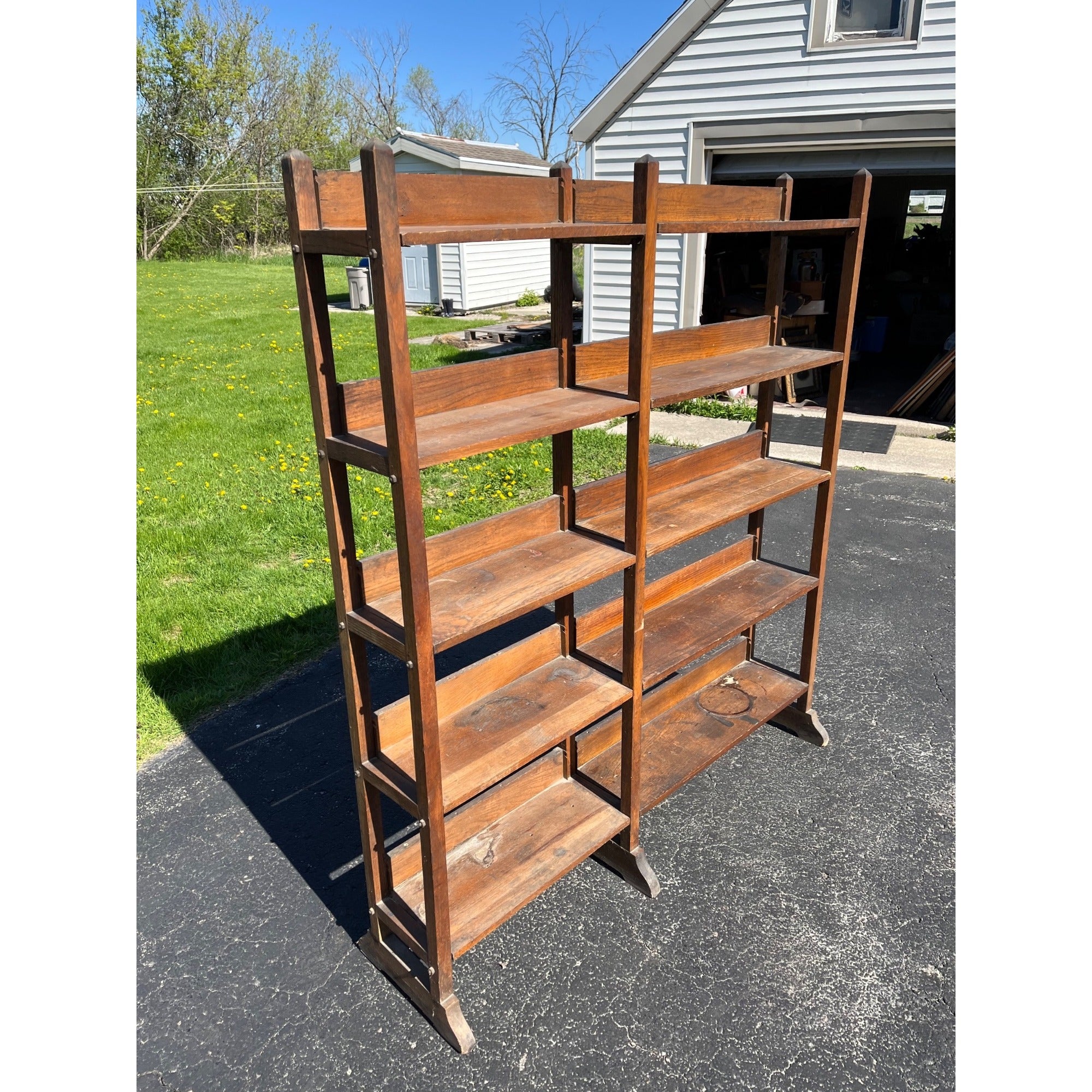 Vintage 1920s National Biscuit Co. General Store Display Bread Rack Shelf Wooden