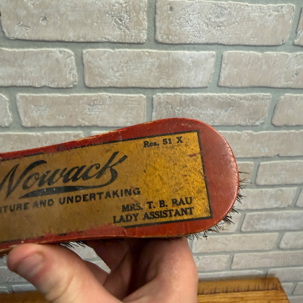 Vintage Nowack Furniture & Undertaking Funeral Advertising Brush Watertown Wis