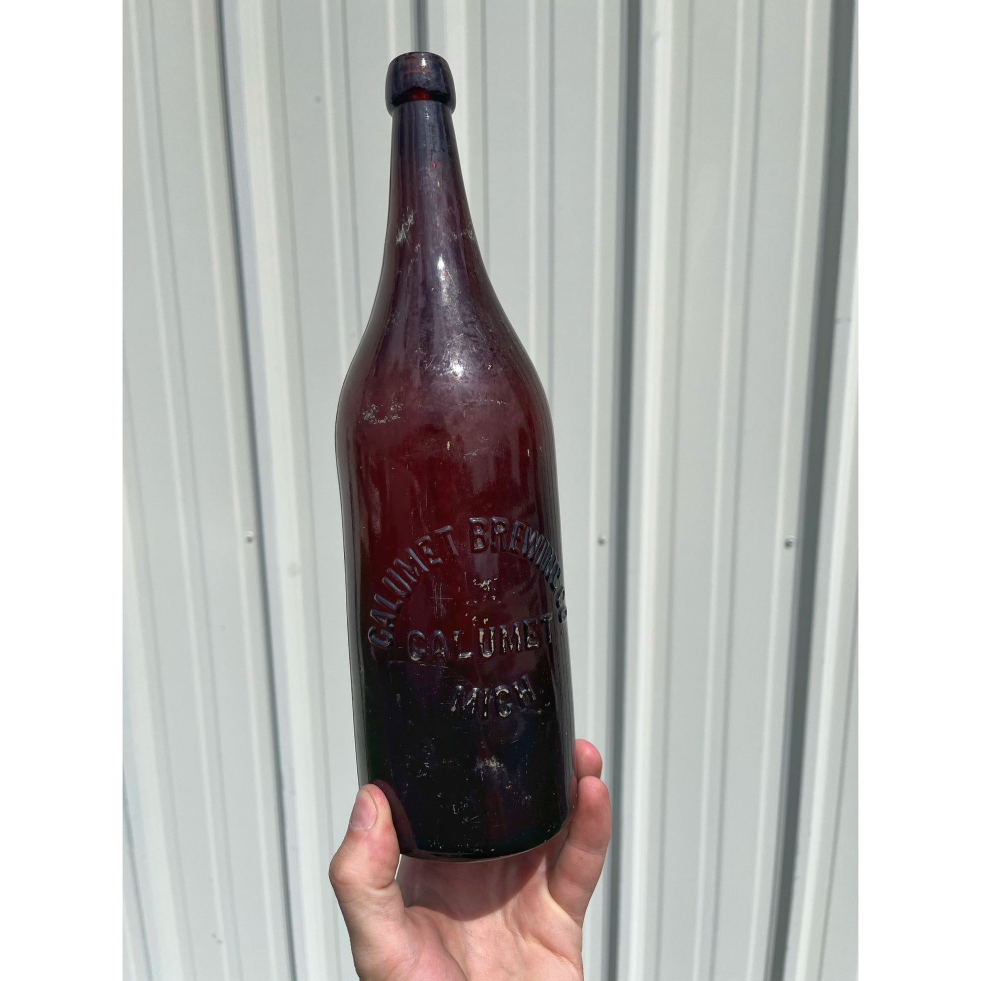 Pre-Pro Calumet Brewing Co Michigan Amber Beer Bottle Blob Quart