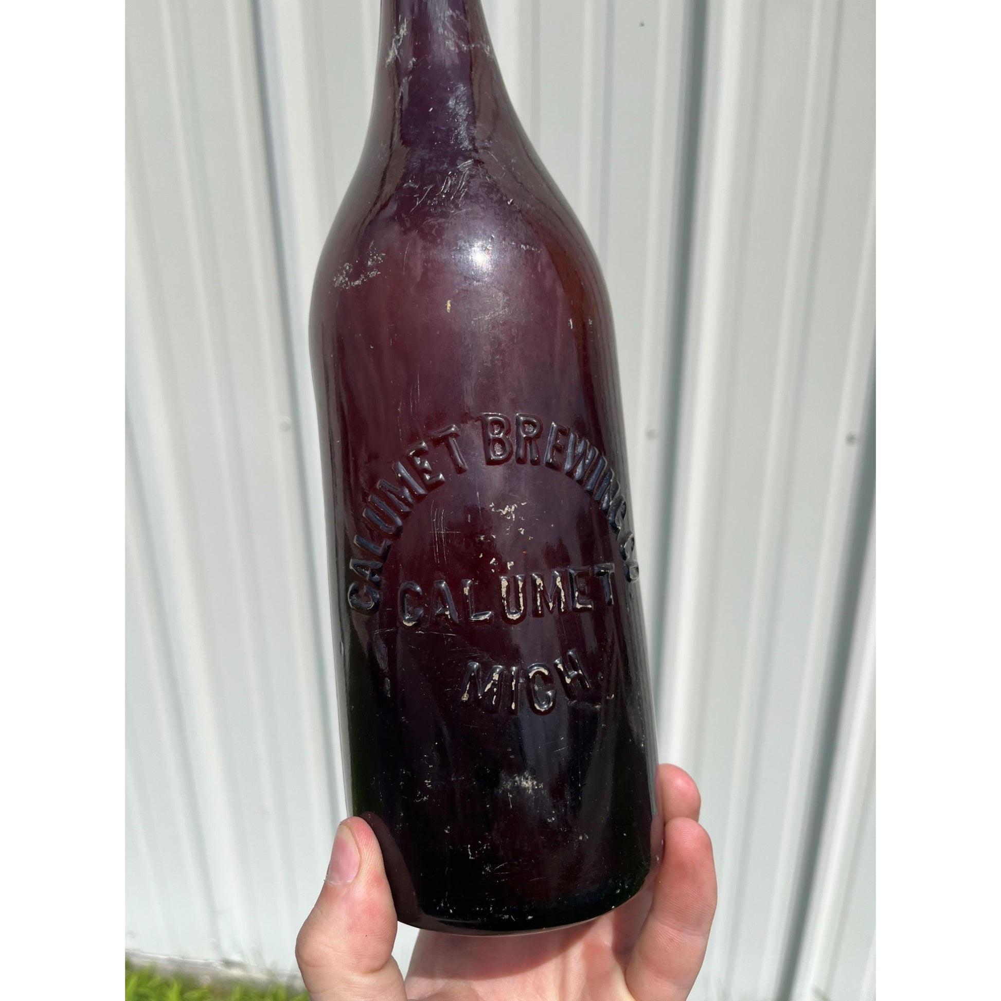 Pre-Pro Calumet Brewing Co Michigan Amber Beer Bottle Blob Quart