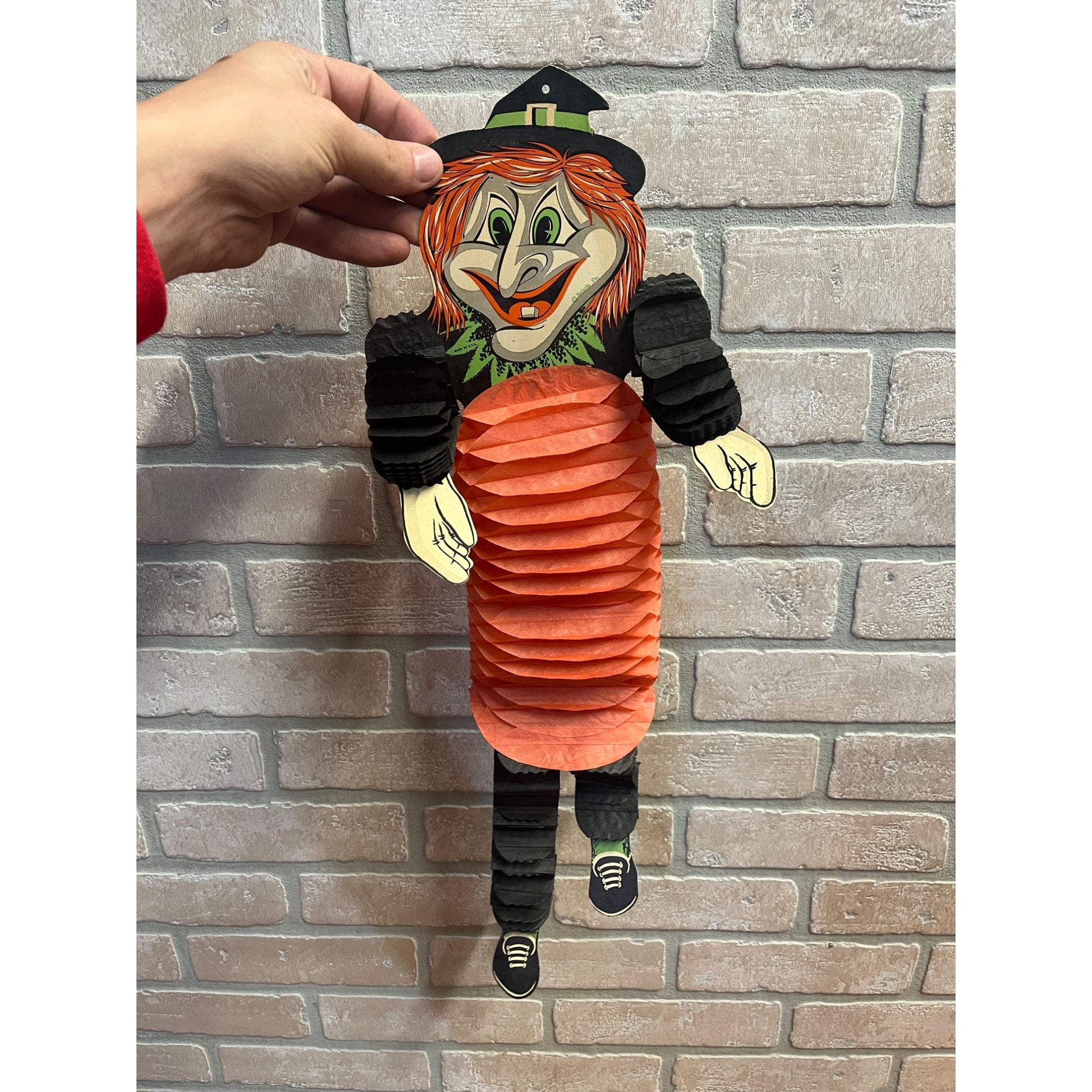 Vintage 1950s Halloween Beistle Witch Honeycomb Crepe Tissue Paper Dancer