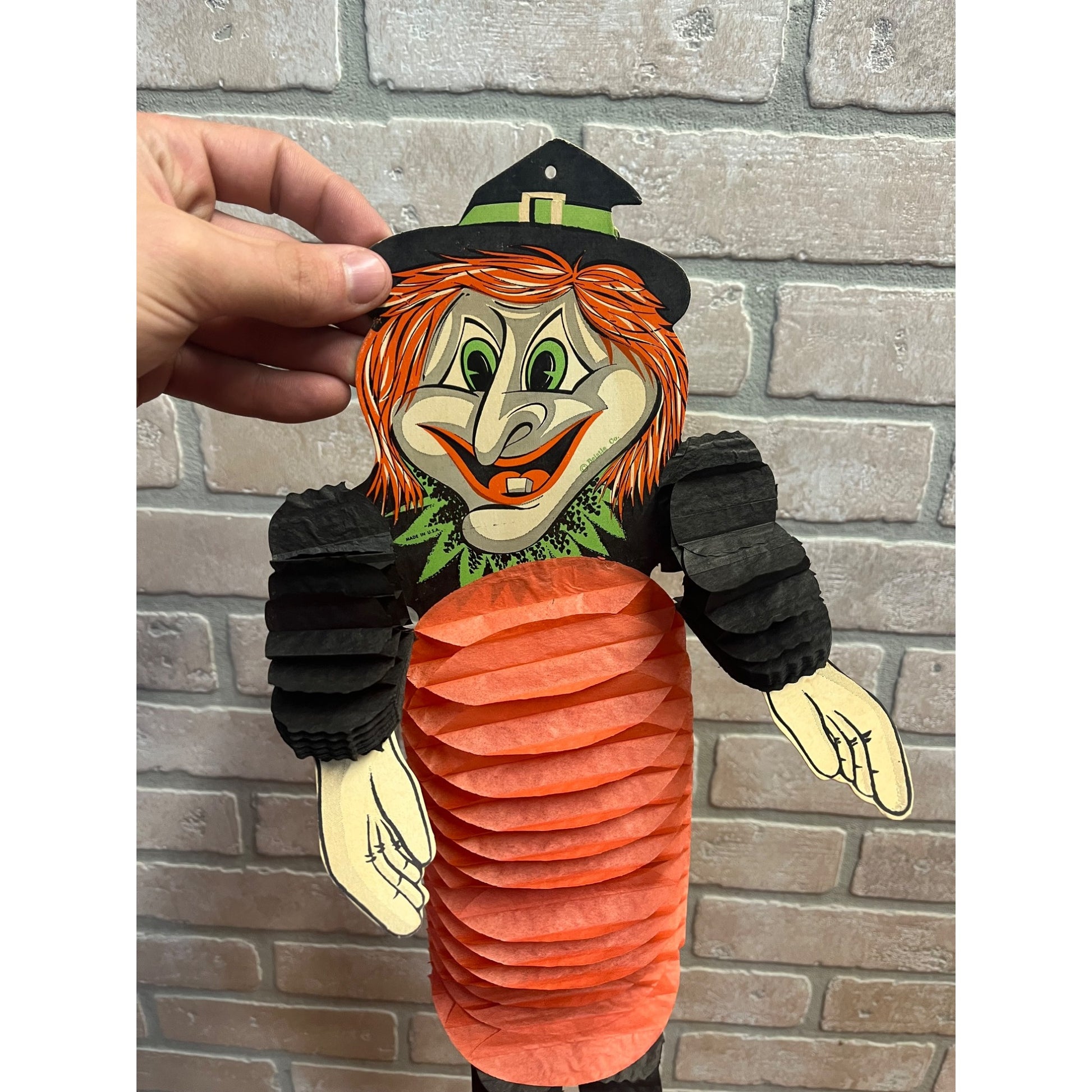 Vintage 1950s Halloween Beistle Witch Honeycomb Crepe Tissue Paper Dancer