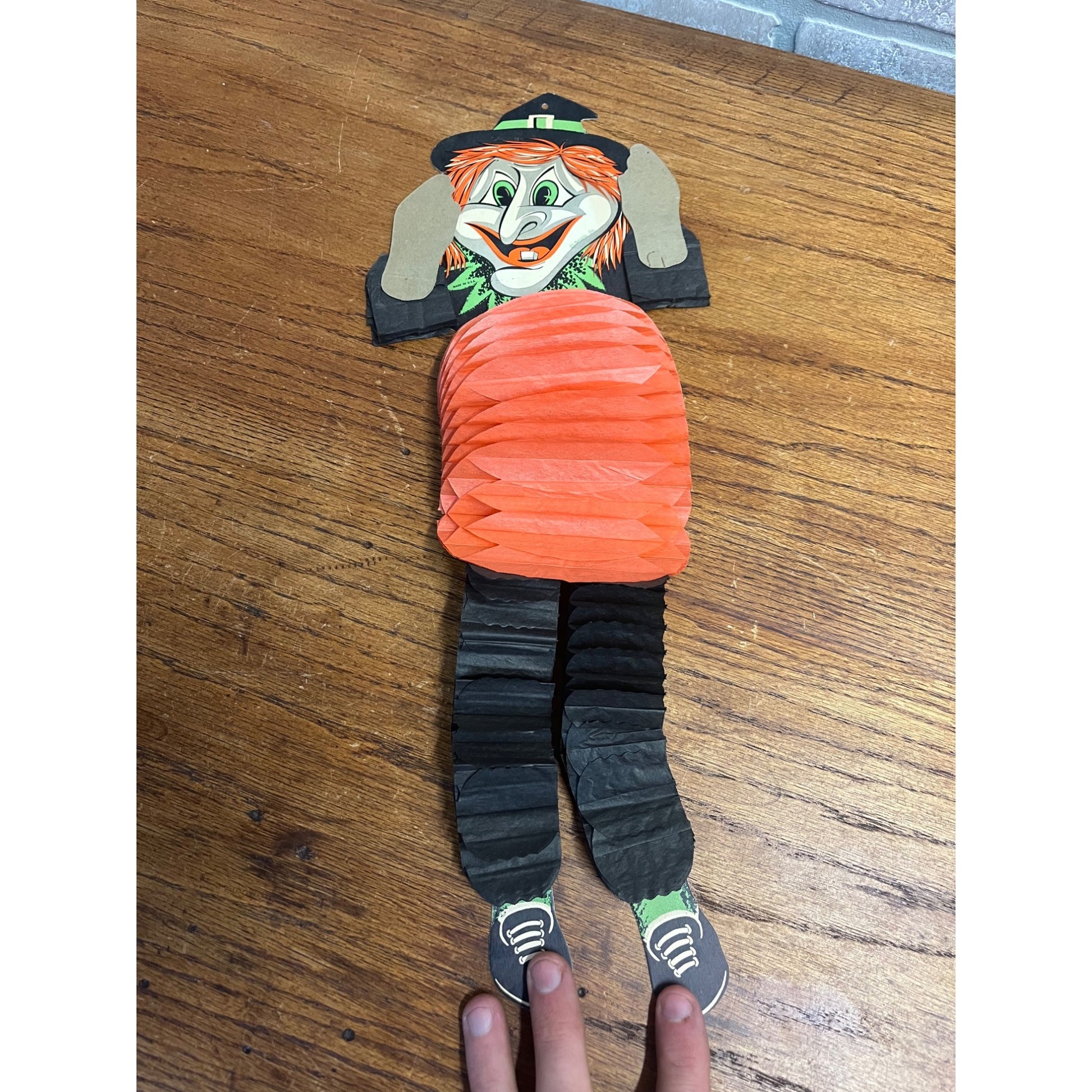 Vintage 1950s Halloween Beistle Witch Honeycomb Crepe Tissue Paper Dancer