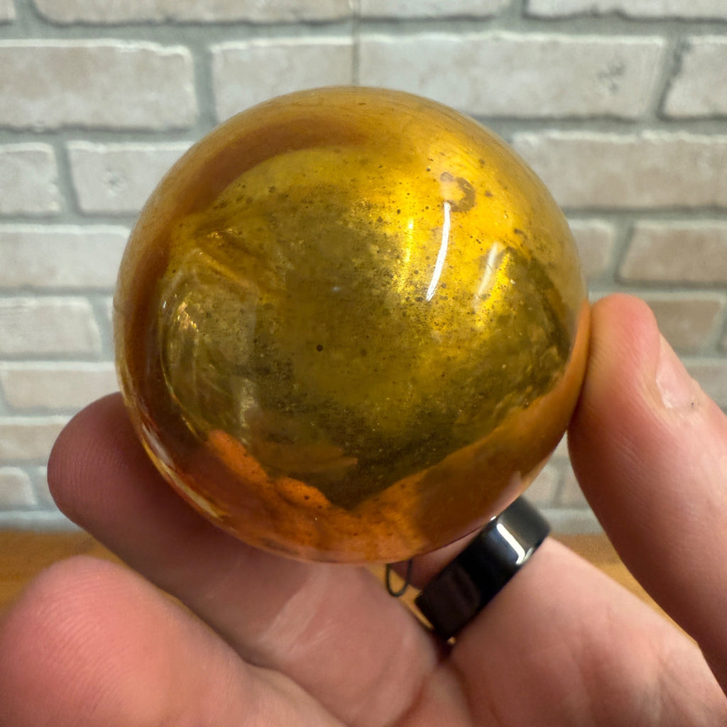 2" Gold Small Antique German Large Kugel Christmas Ornament