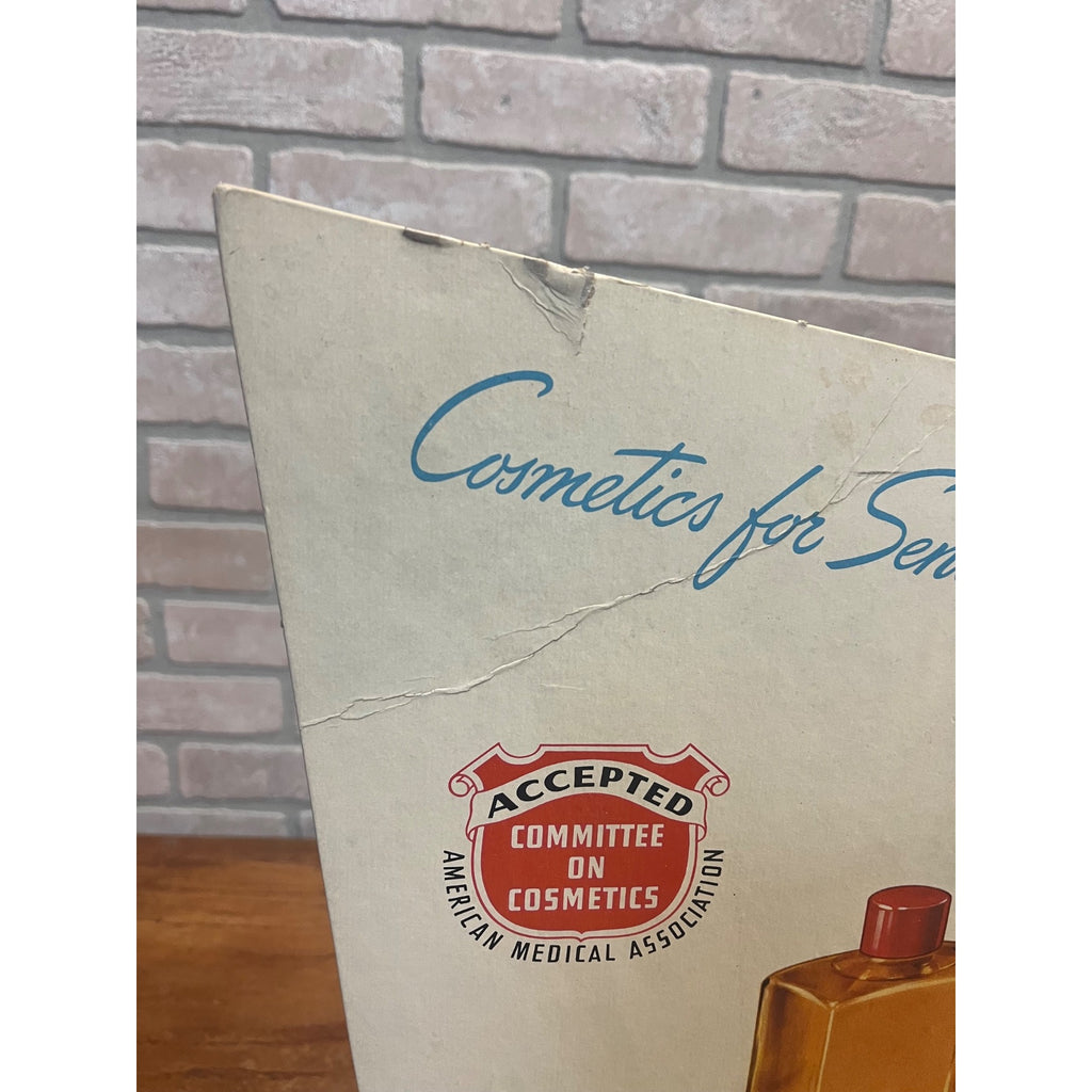 Vintage 1940s Marcelle Cosmetics Advertising Countertop Store Display Sign