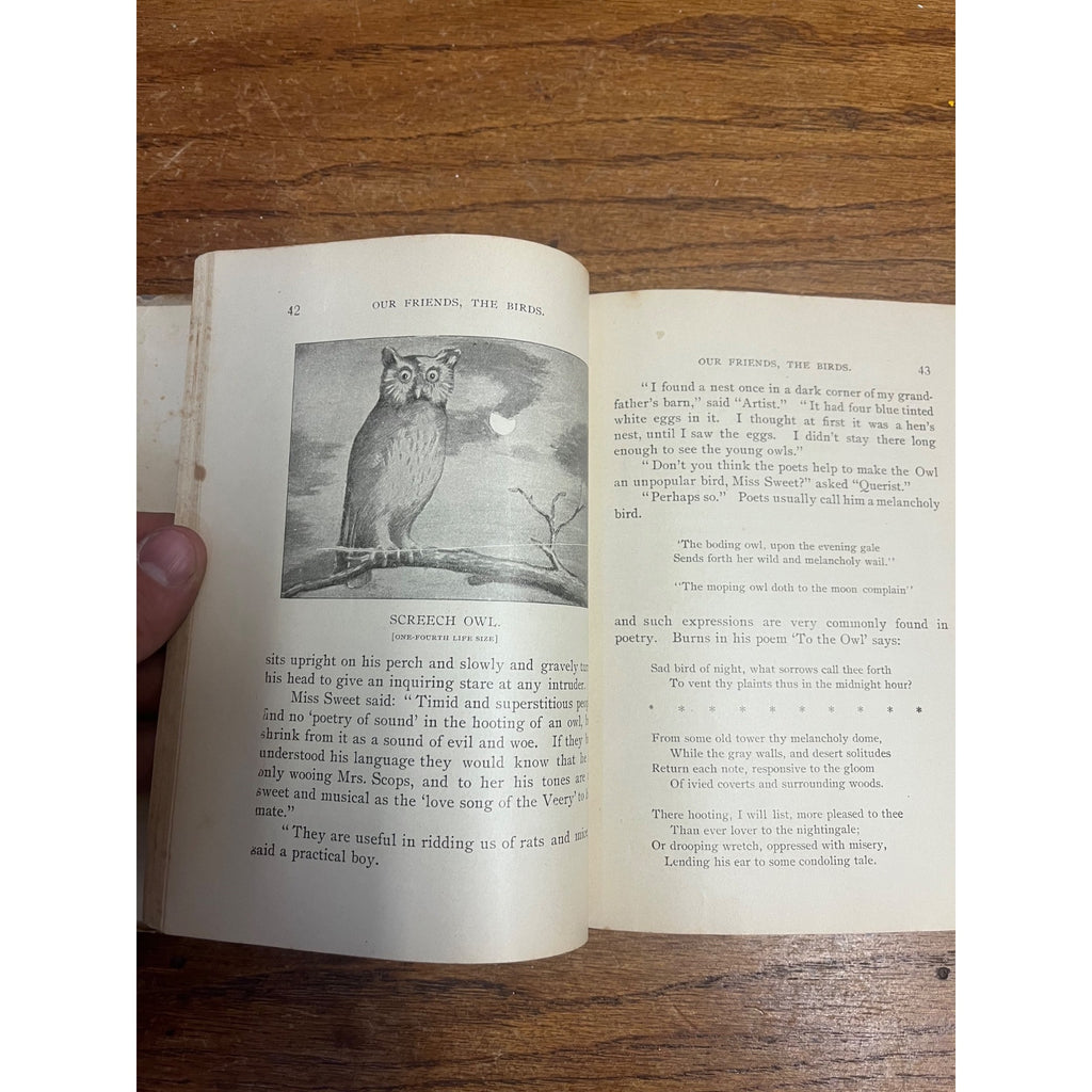 Antique 1897 "Our Friends, the Birds" Hardcover Book Poetry & Prose Caroline Parker