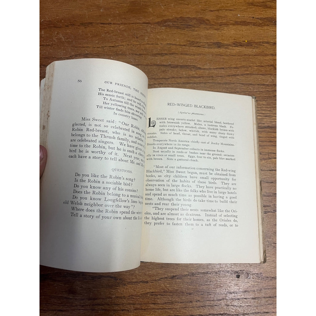 Antique 1897 "Our Friends, the Birds" Hardcover Book Poetry & Prose Caroline Parker