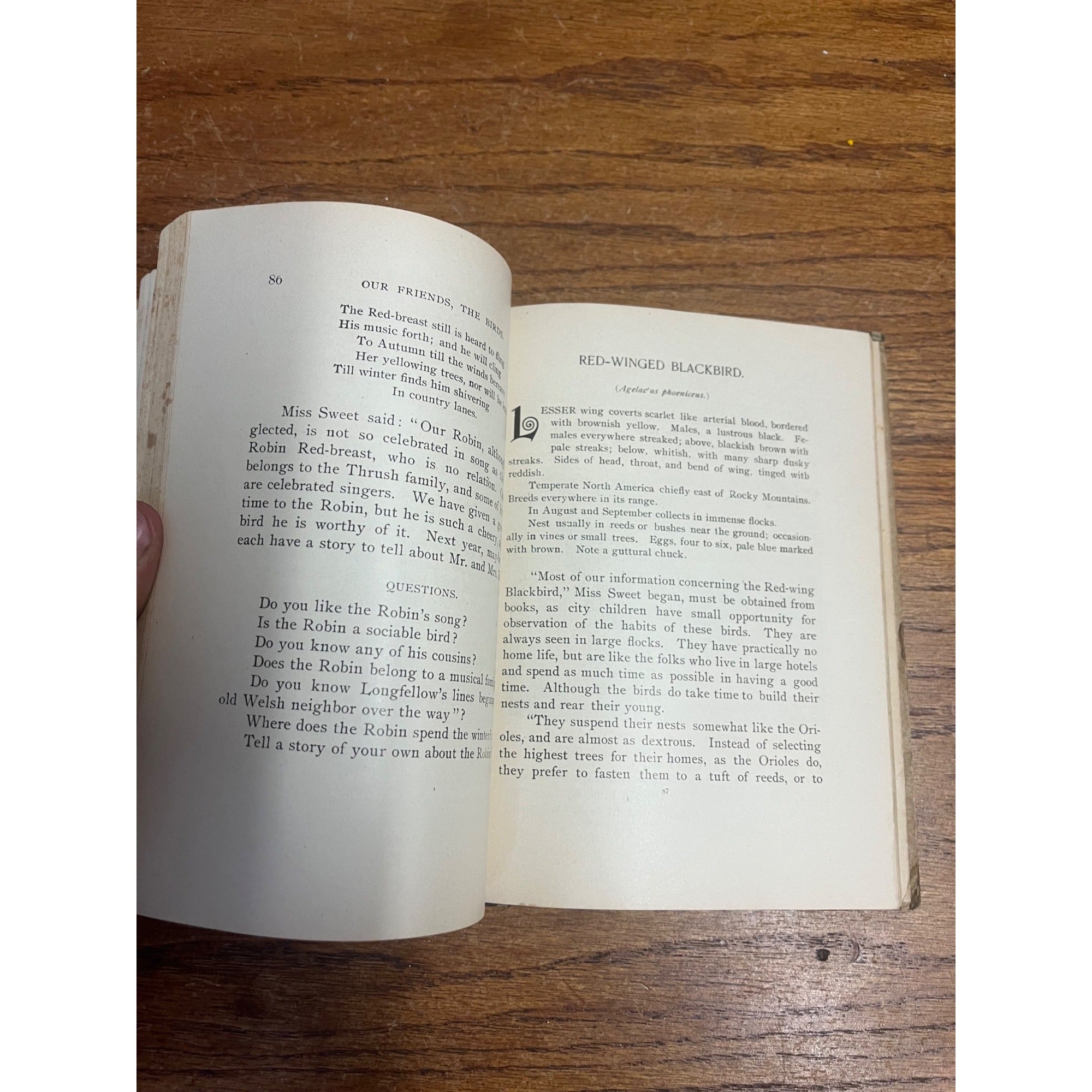 Antique 1897 "Our Friends, the Birds" Hardcover Book Poetry & Prose Caroline Parker