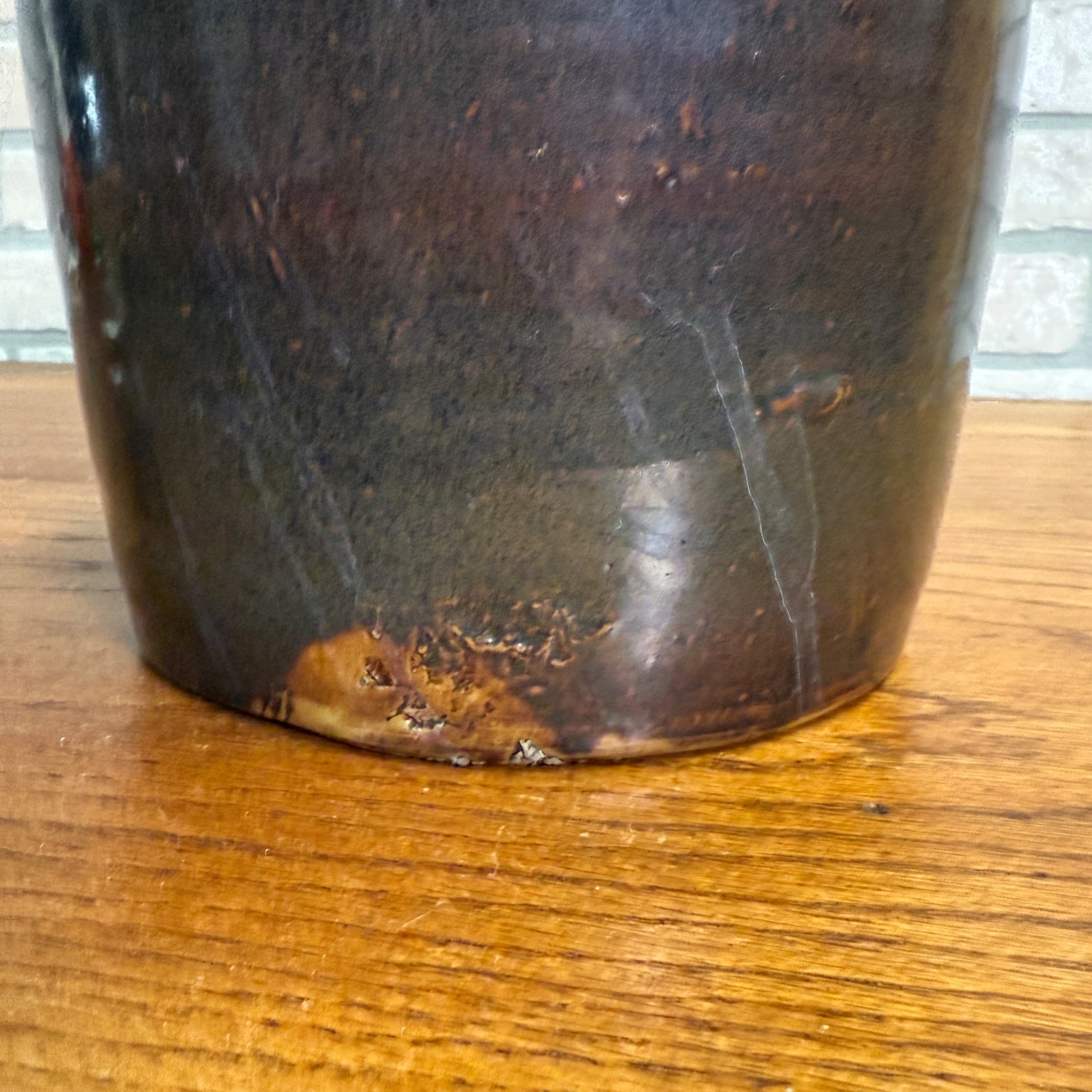 Antique Stoneware Shoulder Smooth Common Jug Moonshine Brown Gray Glazed