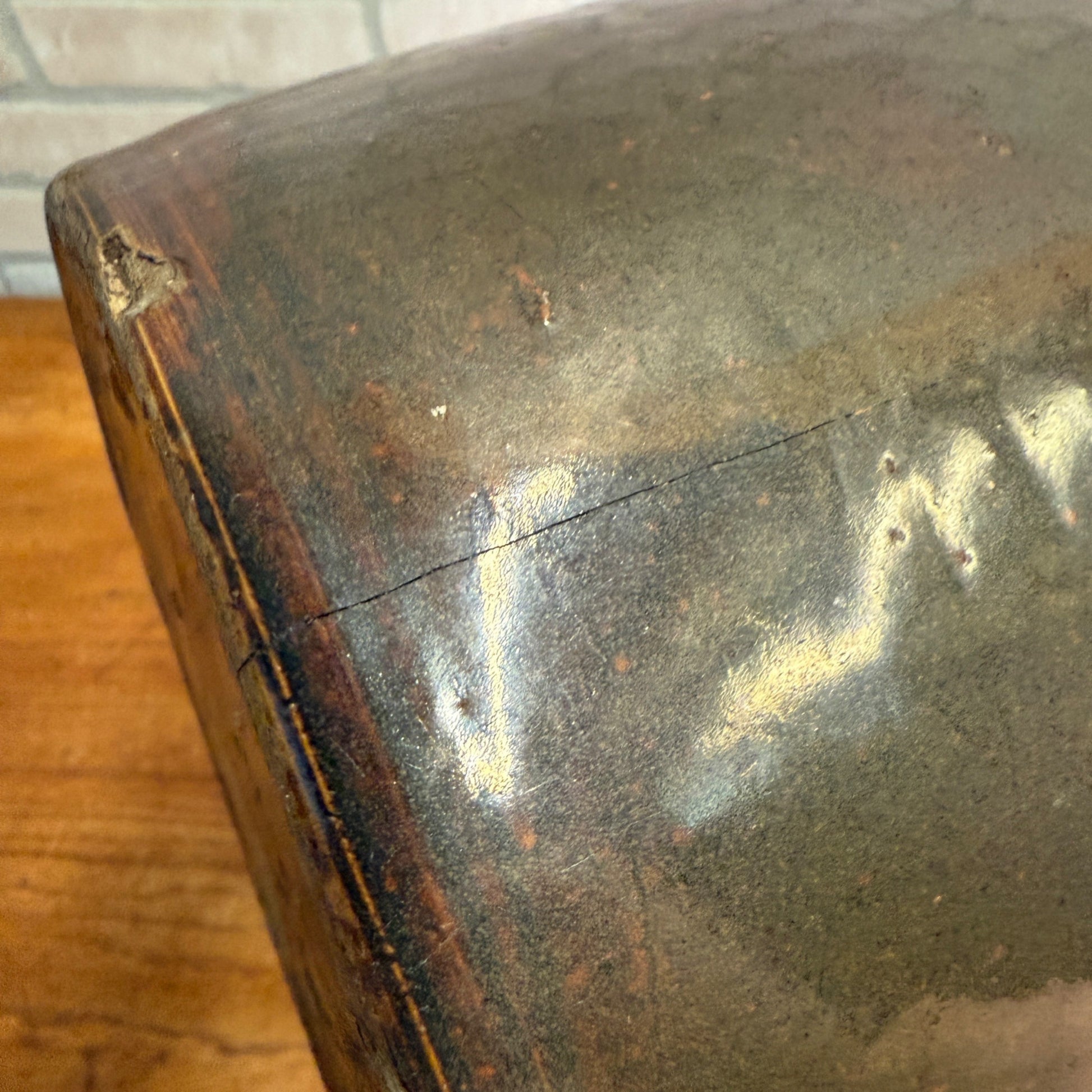 Antique Stoneware Shoulder Smooth Common Jug Moonshine Brown Gray Glazed