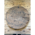 Antique California & Hawaiian Sugar Refinery Wood Barrel Lid Sign Advertising