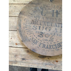 Antique California & Hawaiian Sugar Refinery Wood Barrel Lid Sign Advertising