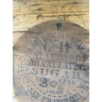 Antique California & Hawaiian Sugar Refinery Wood Barrel Lid Sign Advertising