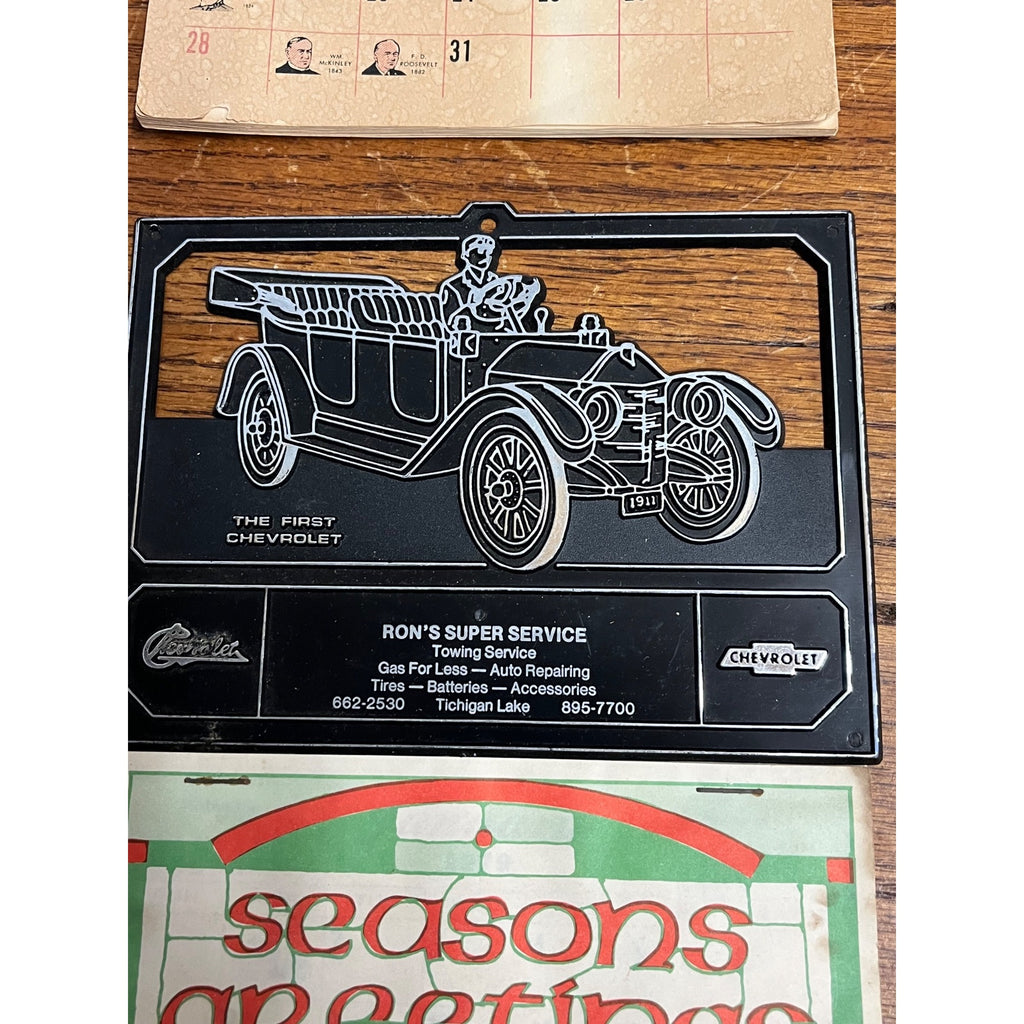 Vintage Chevrolet Chevy Advertising Calendar Signs Tichigan Lake Wis 1978-79