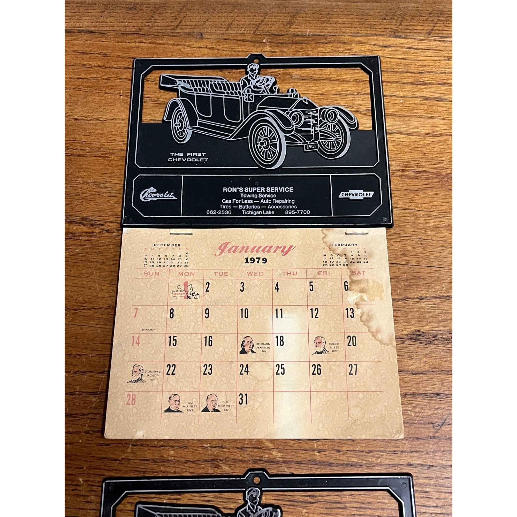 Vintage Chevrolet Chevy Advertising Calendar Signs Tichigan Lake Wis 1978-79