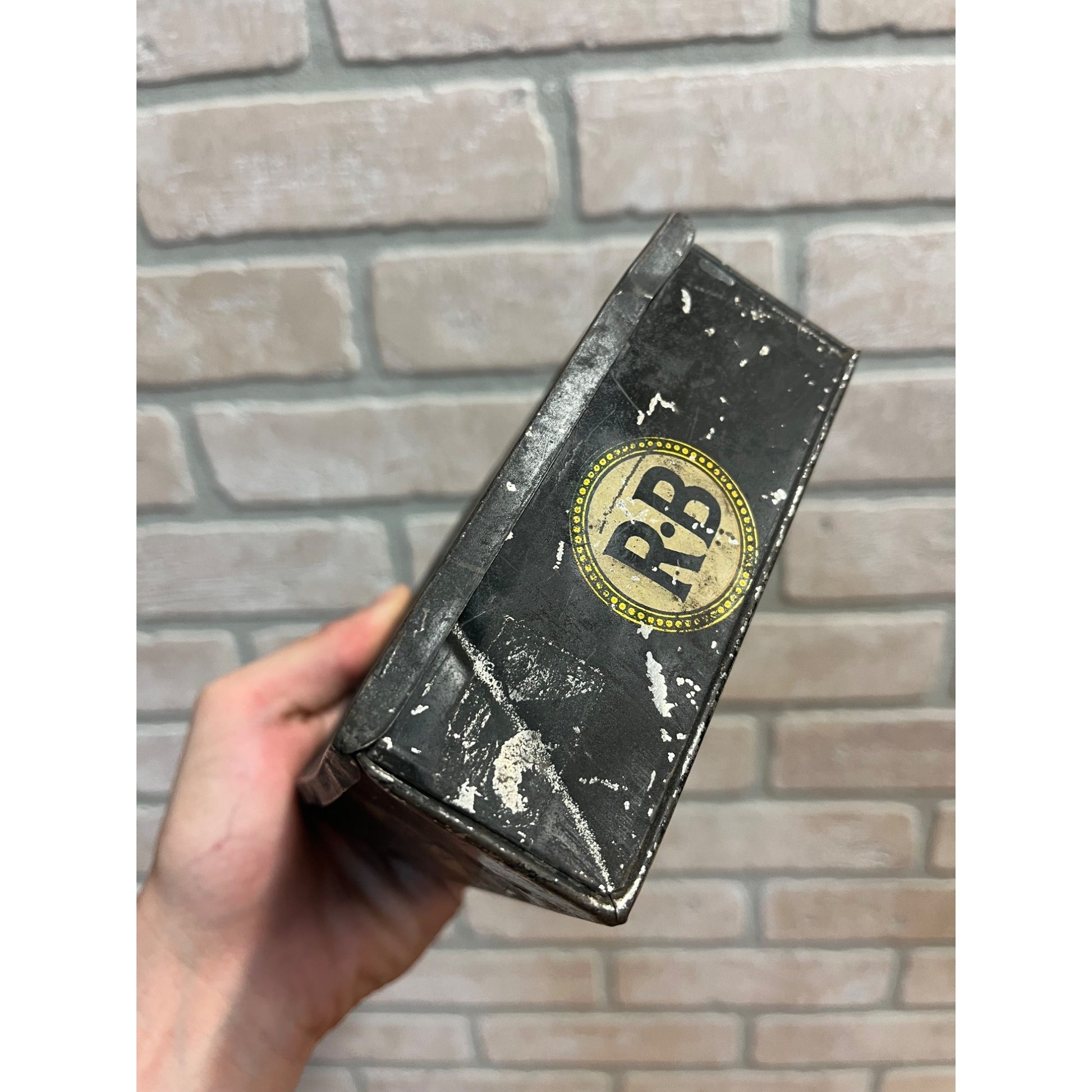 Vintage R - B Cigar Tin "Not Advertised" Not Made By A Trust 9th Dist. PA Factor