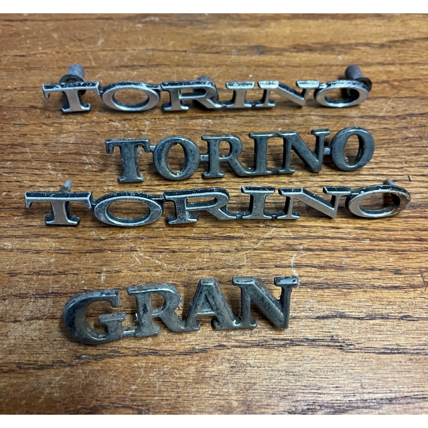 Vintage Ford Gran Torino Emblem Badges Script Lot OEM Original Parts