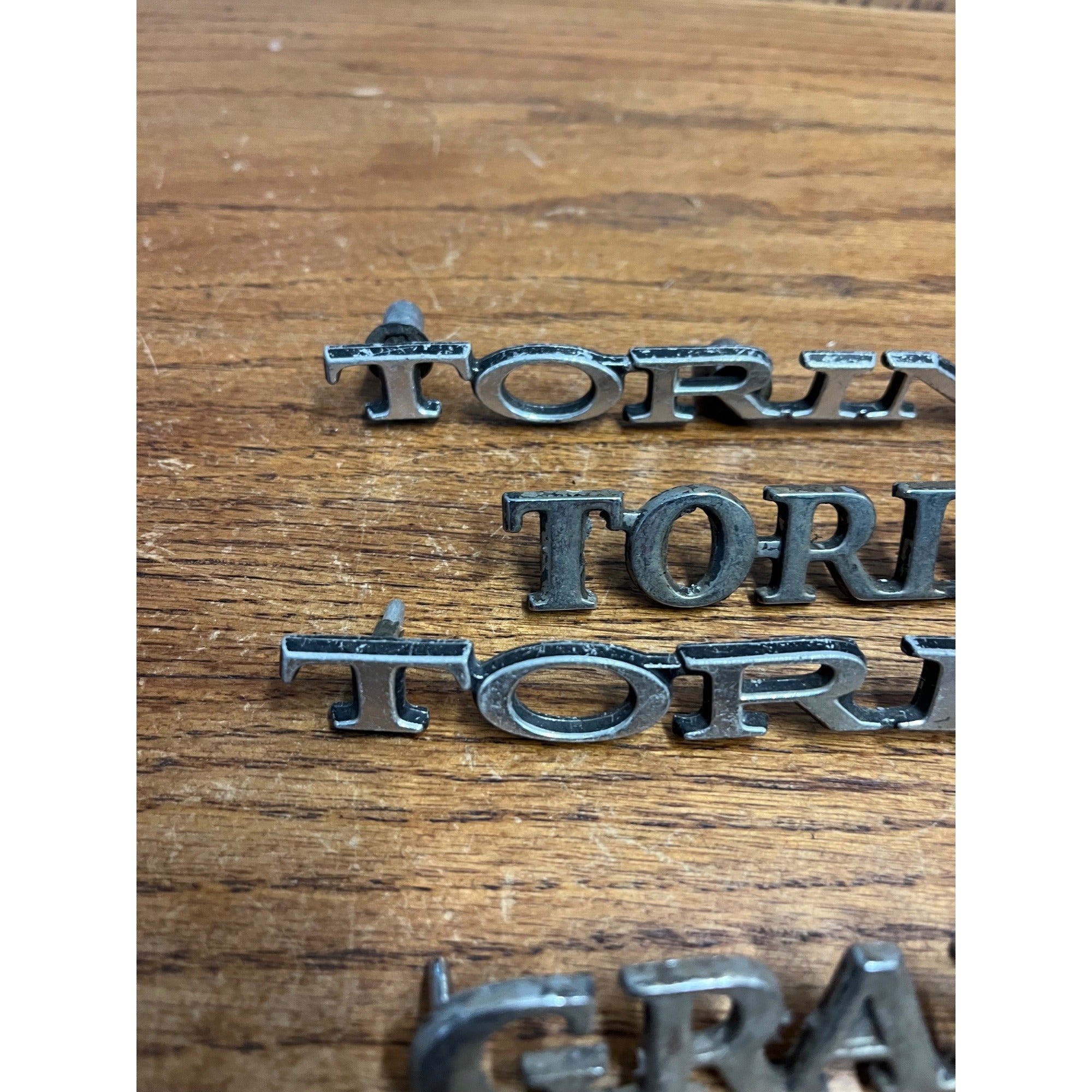 Vintage Ford Gran Torino Emblem Badges Script Lot OEM Original Parts
