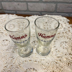 Vintage Hamm's Beer Pilsner 5.25"  Glasses Lot (2) Land of Sky Blue Waters