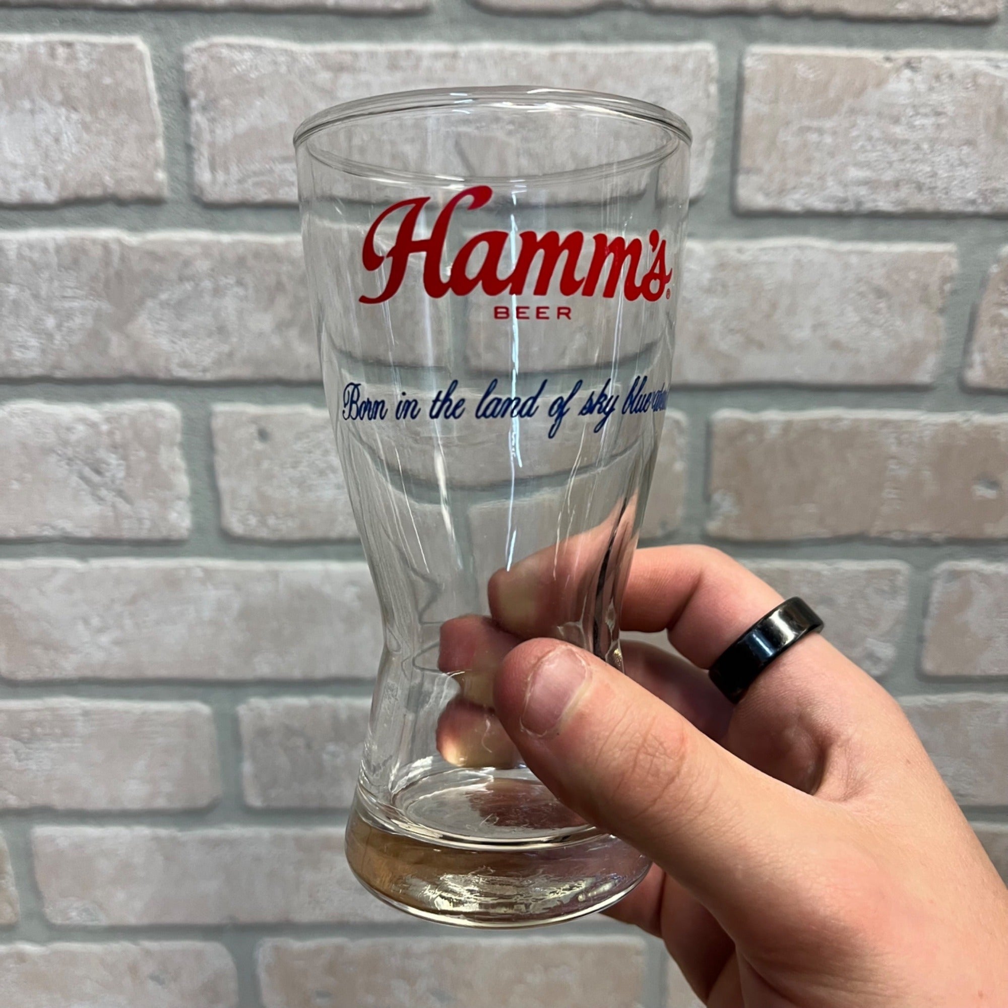 Vintage Hamm's Beer Pilsner 5.25"  Glasses Lot (2) Land of Sky Blue Waters