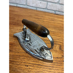 Vintage 1930s Art Deco Kwik Way Traveler Clothes Iron w/Wood Handle