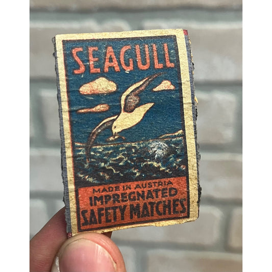 RARE Vintage 1920s Seagull Safety Matches Box Cover Label Advertising Austria