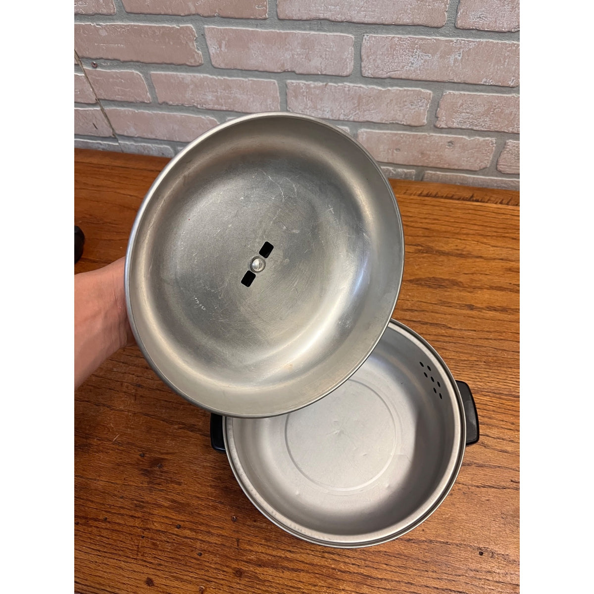 Vintage West Bend Aluminum 3 Piece Serving Oven Bun Bread Warmer