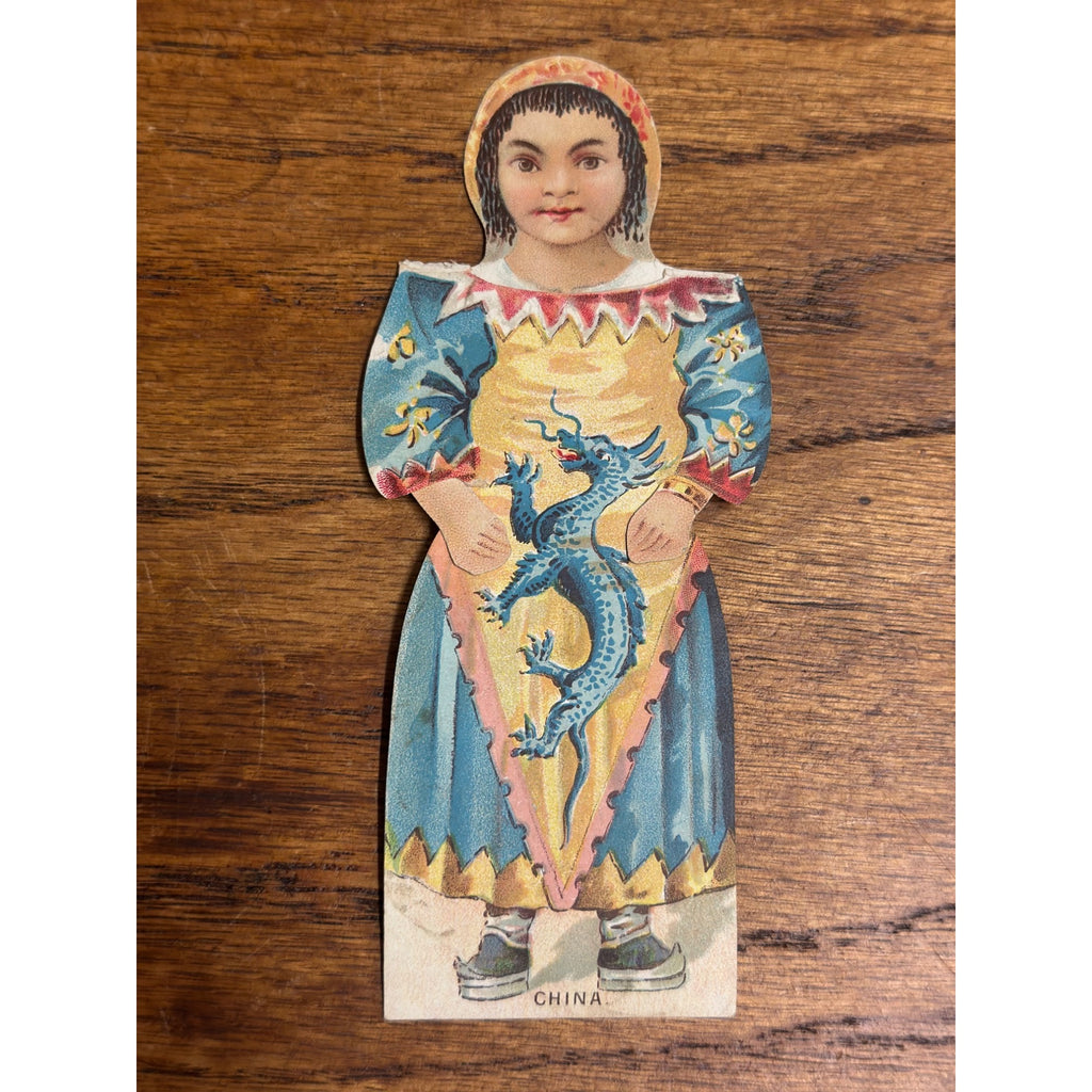 Trade Card Paper Doll Pozzoni Pharmacal St Louis Allen's Hygienic Fluid Measles