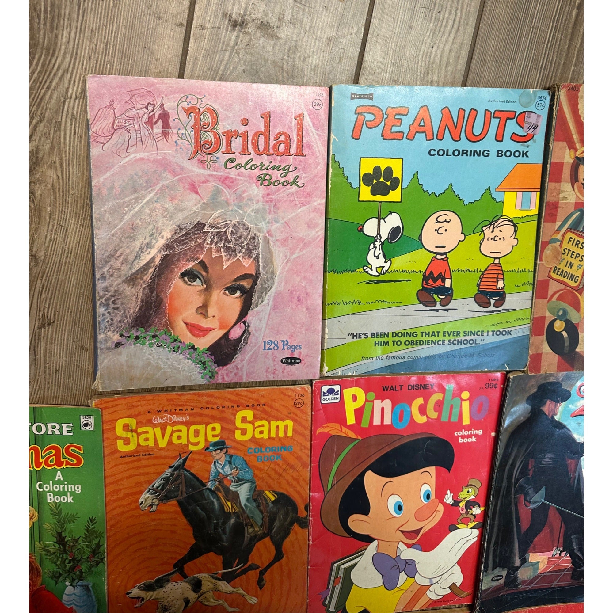 Vintage 1960s-1980s Children's Coloring Books Batman Aladdin Peanuts Disney ++