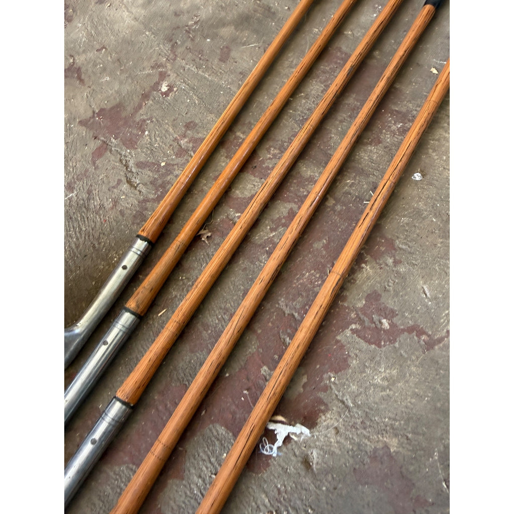 Set 5 Vintage Luther White H&B Wood Shaft Golf Clubs Irons Hickory Era Antique