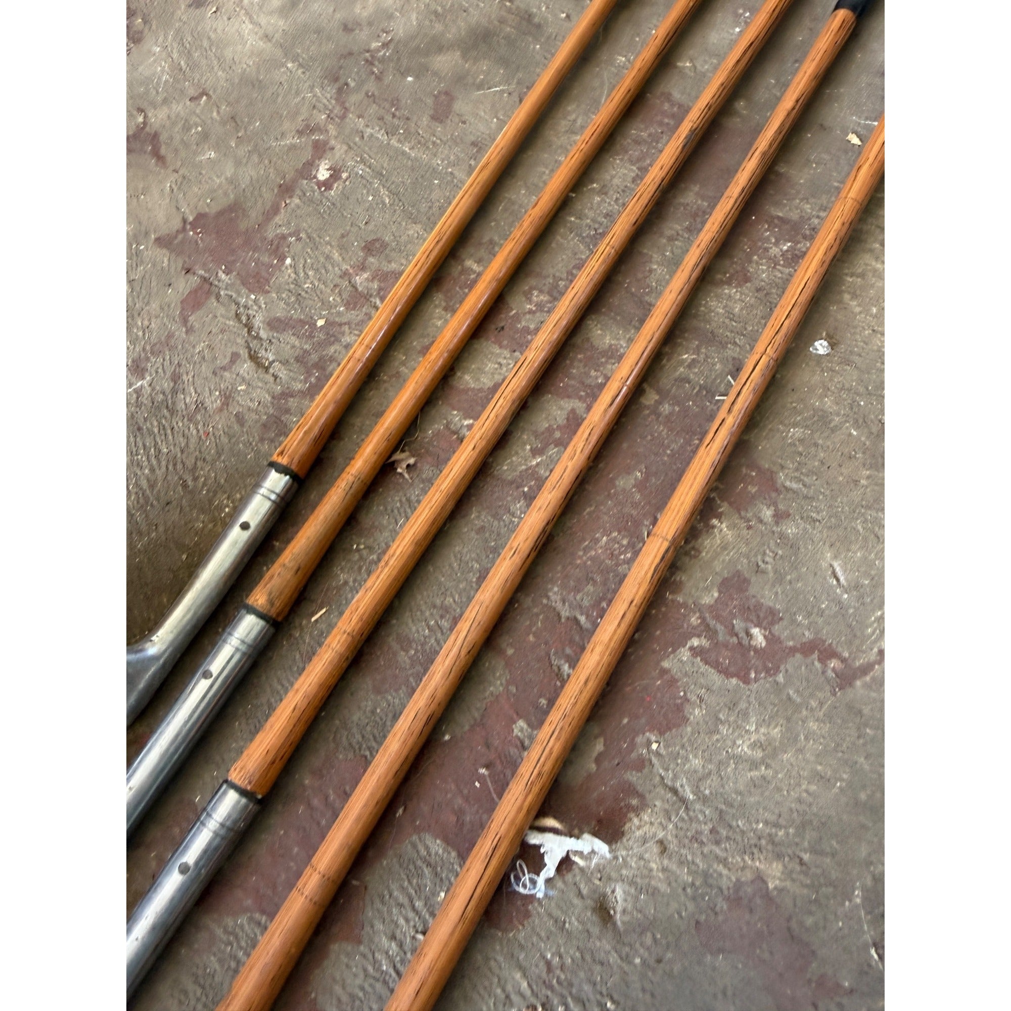 Set 5 Vintage Luther White H&B Wood Shaft Golf Clubs Irons Hickory Era Antique