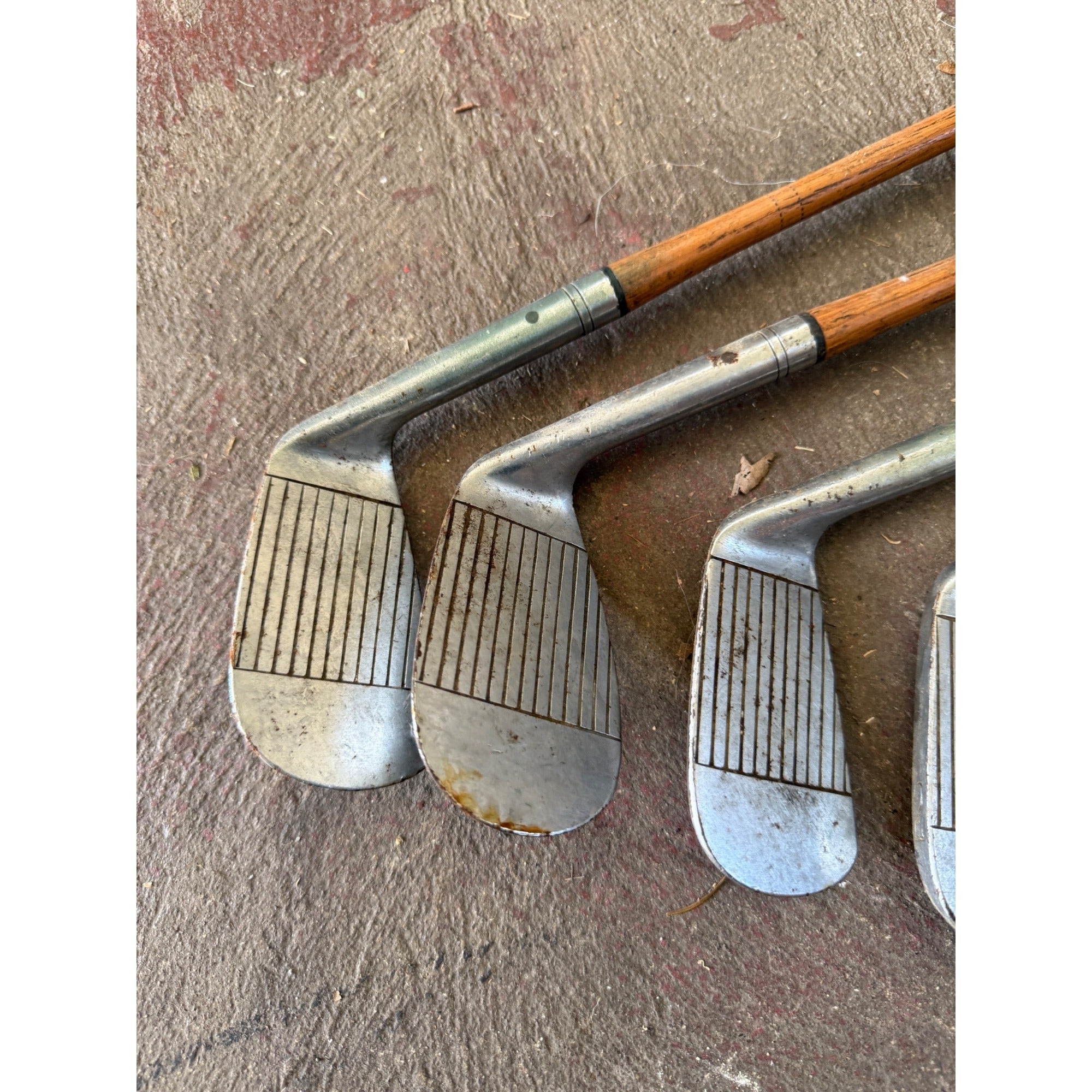 Set 5 Vintage Luther White H&B Wood Shaft Golf Clubs Irons Hickory Era Antique