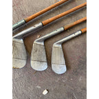 Set 5 Vintage Luther White H&B Wood Shaft Golf Clubs Irons Hickory Era Antique