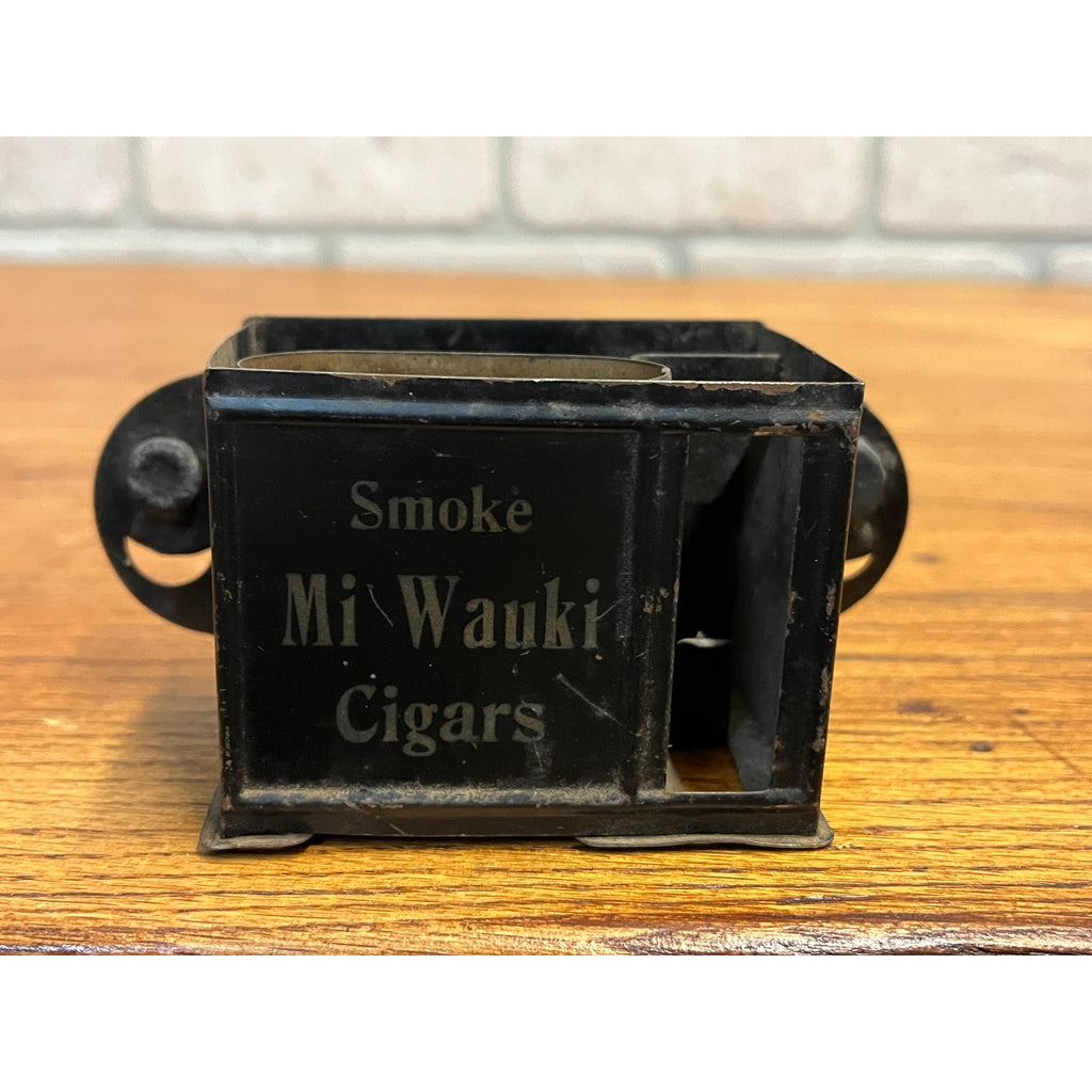 RARE Vintage Mi Wauki Cigars Tin Advertising Match & Cigarette Holder Milwaukee