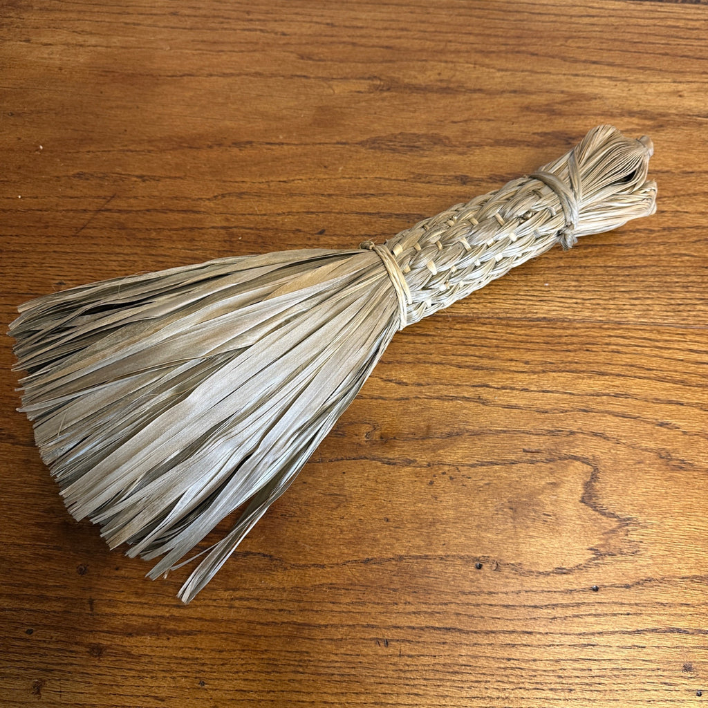 AAFA Antique Primitive 19th c. Woven Corn Husk? Brush Whisk Broom Americana Farm