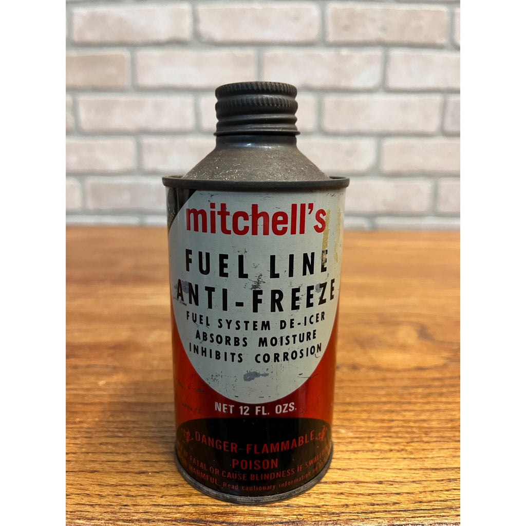 Vintage Mitchell's Fuel Line Gas Line Anti Freeze Tin 12 Fl Oz Chicago Illino Is