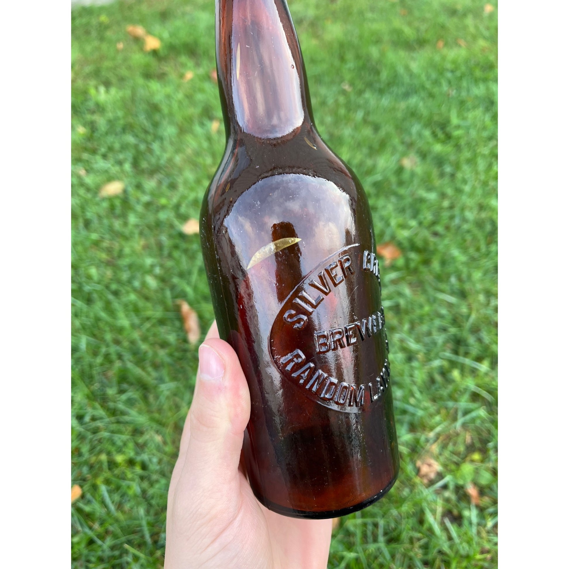 Vintage Silver Creek Brewery Pre-Prohibition Amber Beer Bottle Random Lake Wis