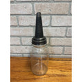 Vintage The Master Glass Oil Jar With Original Metal Pour Spout MFG Co. Litchfield, Illinois 1926