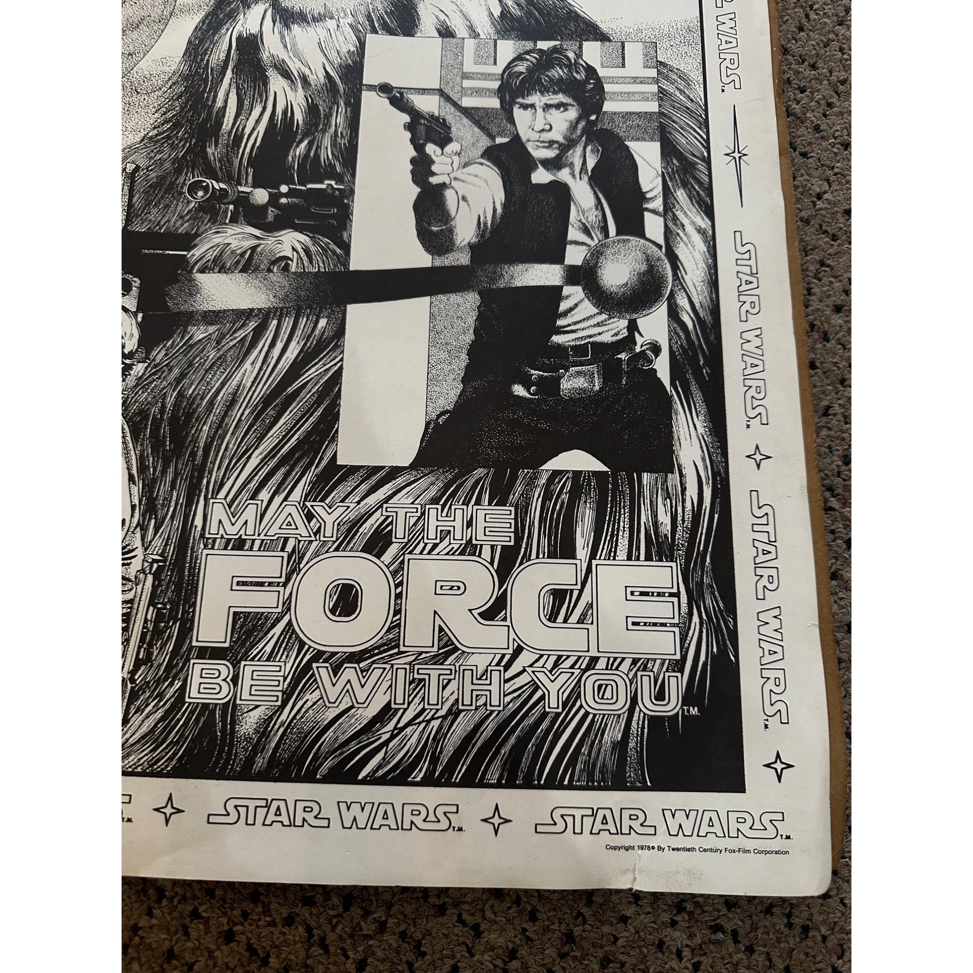 Vintage 1978 Star Wars Craft Master Art Poster Set Chewbacca Vader w/ Original Markers